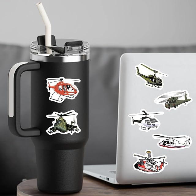 Foto 5 de 6 de OAOSDH 180 Pegatinas De Helicópteros De Dibujos Animados, Pegatinas Creativas De Graffiti