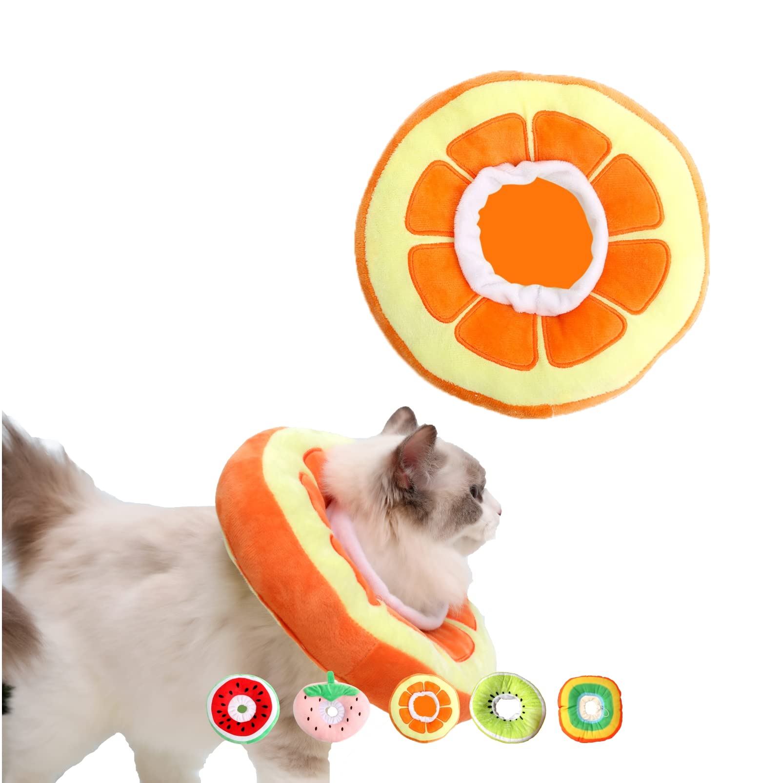 Siribelle Collar Isabelino Gato Perro Collar de Recuperación Cono Gato Ajustable Suave Collarin Gatos para No Rascarse Perros Pequeños Naranjas S