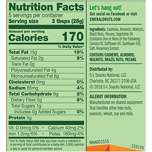 Emerald Deluxe Mixed Nuts, 5 Ounce Resealable Bag #TOP2