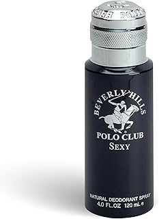 Beverly Hills Polo Club - Natural Whole Body Deodorant for Men Spray - Fresh and Luxury French Cologne Scent - Sophisticated Men's Gift for Odor Protection & Confidence, 4oz (Sexy)