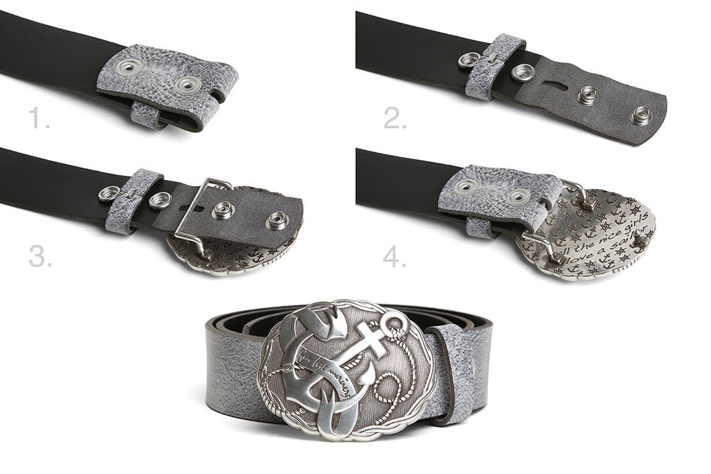 Klamra do pasków 40 mm, model Octans, Srebrny, 8.5x6cm