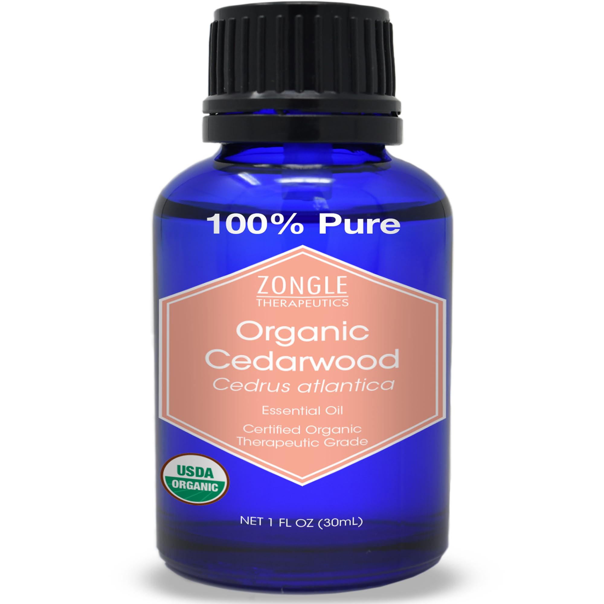 Organic, Cedarwood Essential Oil – 100% Pure, Cedarwood Oil, for Hair Growth, by Zongle Therapeutics, 1 OZ