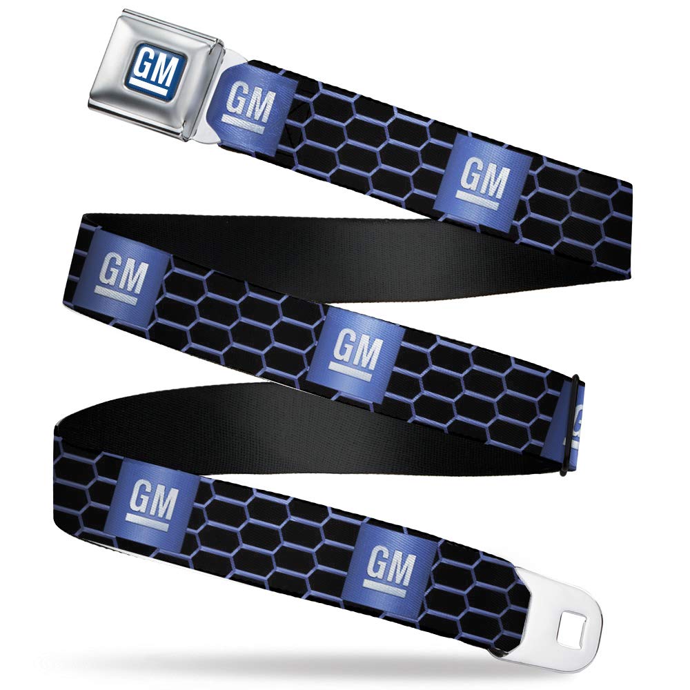 Cinturón de seguridad GM Bug Panal Buckle-Down ajustable negro y azul 8