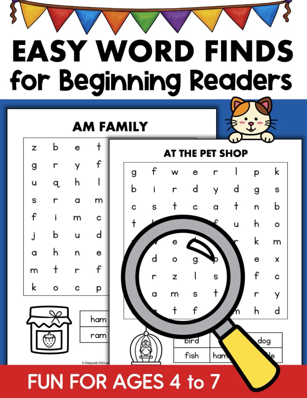 Easy Word Find Book for Beginning Readers Word Families and Sight Word Searches: Fun Kids Word Search Large Print...