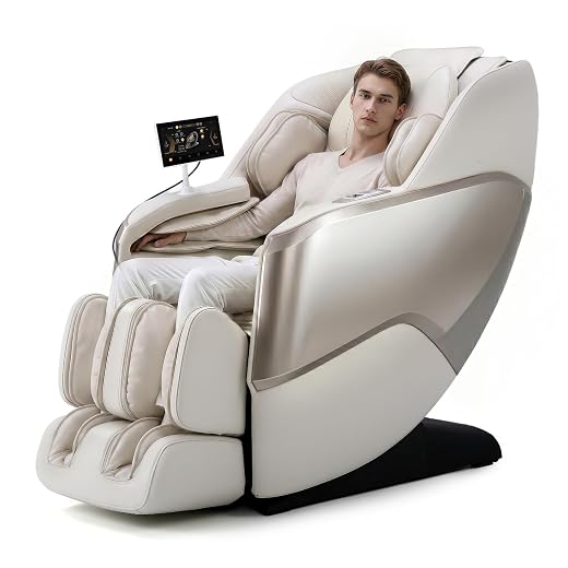Massage Chair Full Body Recliner, HealthRelife with Heat Zero Gravity Air Pressure SL Track Intelligent Voice Control Airbags, Foot Roller Bluetooth Speaker Space-Saving Gift Mother's Day, Black