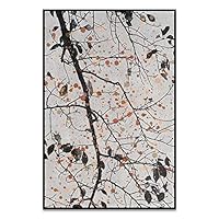 SIGNWIN Framed Canvas Wall Art Black Tree Branch with Leaves Canvas Prints Home Artwork Decoration for Living Room,Bedroom - 16