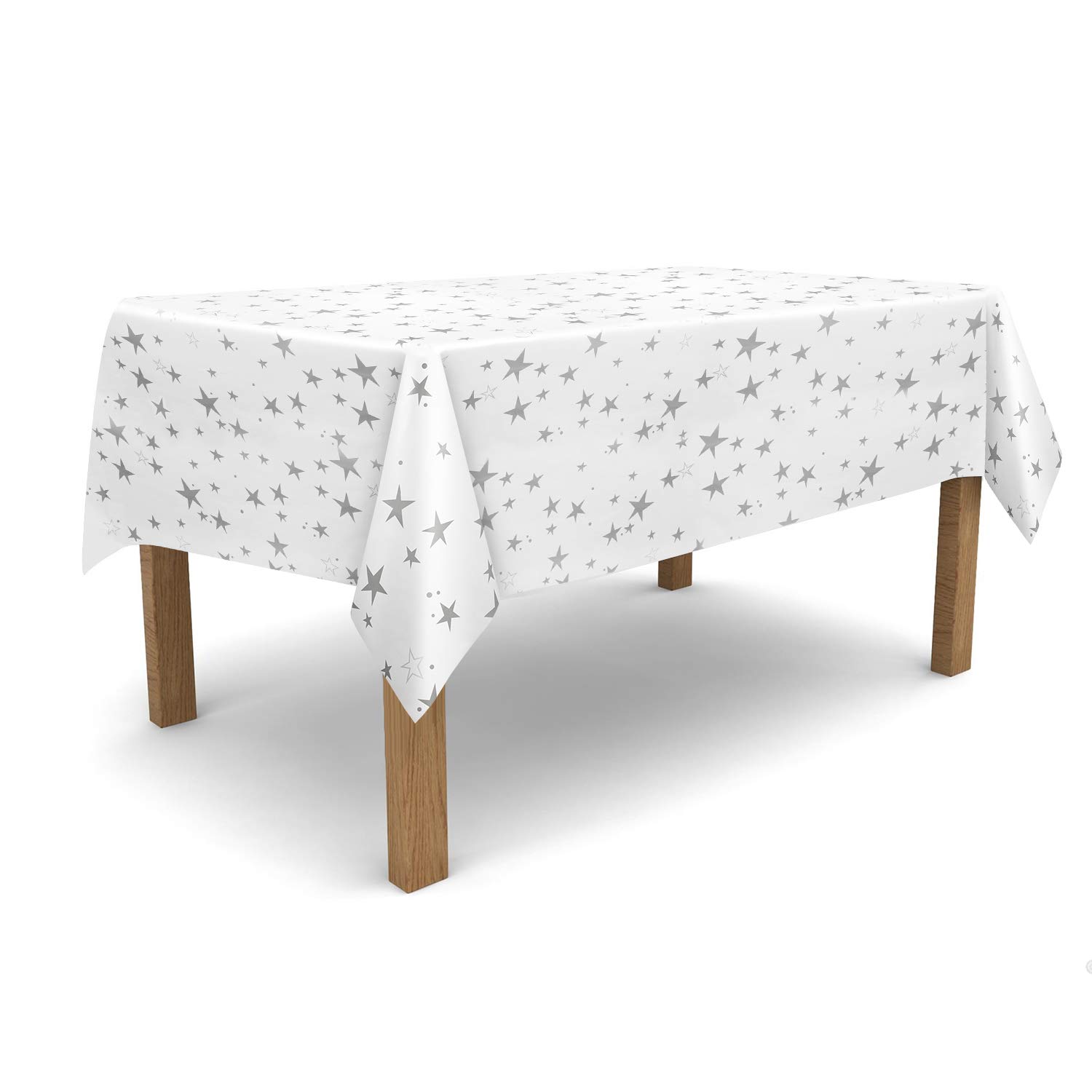 Cookingfunfun Waterproof Table Cloth for Rectangle Tablecloth, Heavy Duty Table Cover 4 Pack 54" x 108" for 6 to 8 Foot Kitchen Tables Parties Picnic Birthdays Weddings Indoor or Outdoor Use