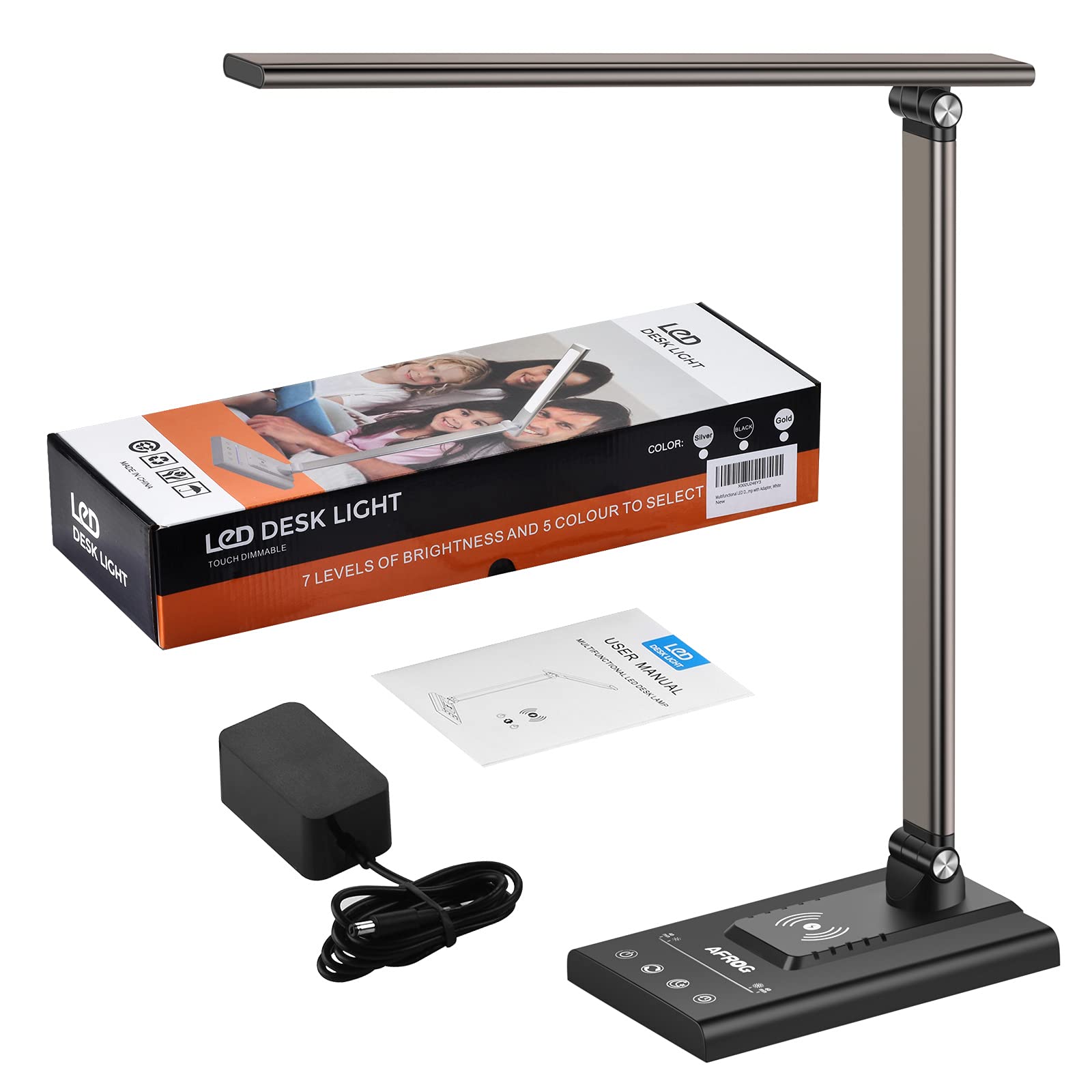 AFROG 5th Gen Multifunctional LED Desk Lamp with 10W Fast Wireless