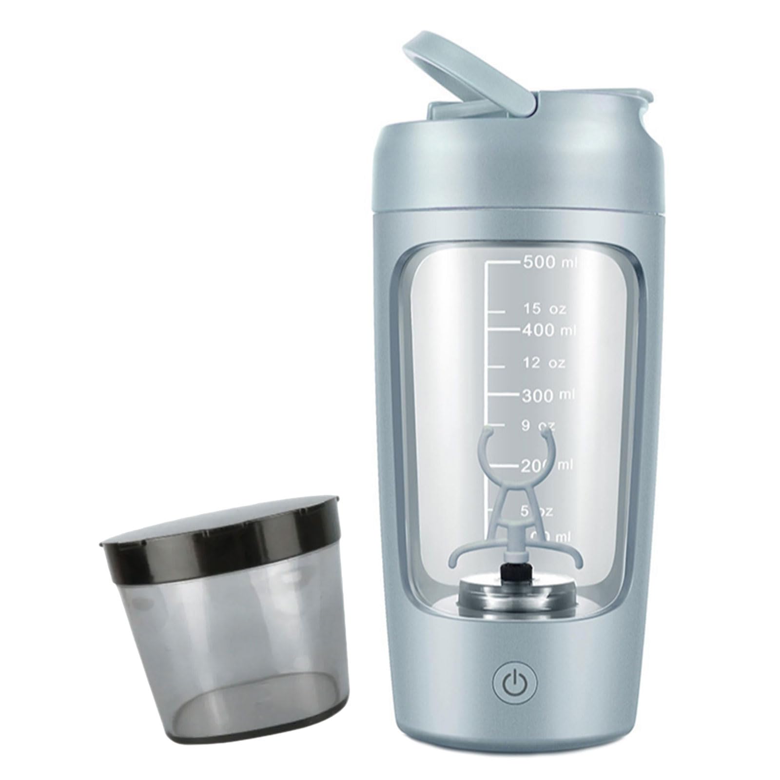 Mekalero Electric Shaker with Powder Compartment 650ml Shaker Protein Shake Rechargeable Protein Mixer for Shake