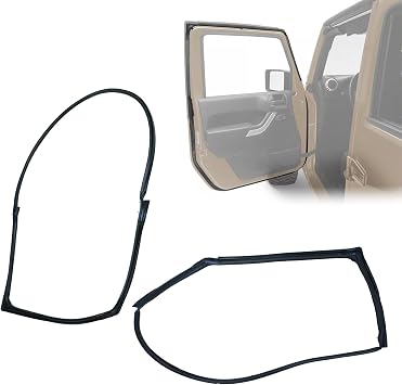 Forwinparts 1 Pair Front Full Door Rubber Weatherstrip Seal Left & Right for Jeep Wrangler 2007 2008 2009 2010 2011 2012 2013 2014 2015 2016 2017 2018 Replace 55395274AW 55395275AW