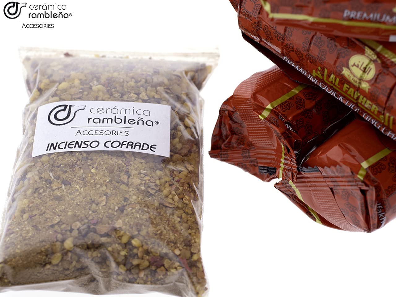 CERÁMICA RAMBLEÑA Accessories | Weihrauch | Sevilla Weihrauch | Cofrade Weihrauch | Karwoche Weihrauch | Natürlicher Weihrauch | Liturgischer Weihrauch | Set 100 gr + 50 Tabletten