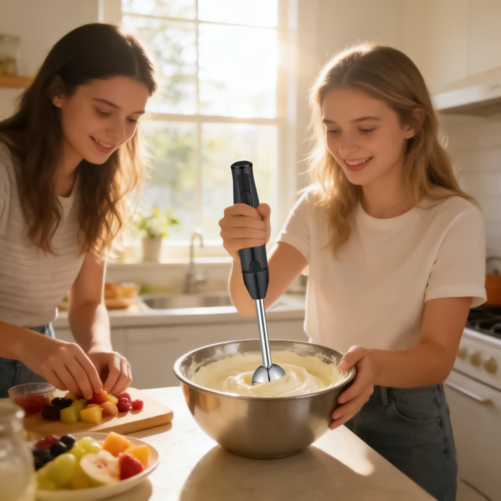 Elektryczny Blender Ręczny 400W Elektryczny Mikser z Końcówką Zanurzaniową | Mikser Ręczny do Napojów Do Napojów, Kawy, Mleka, Kuchni, Zupy, Jedzenia, Puree, Pieczenia,