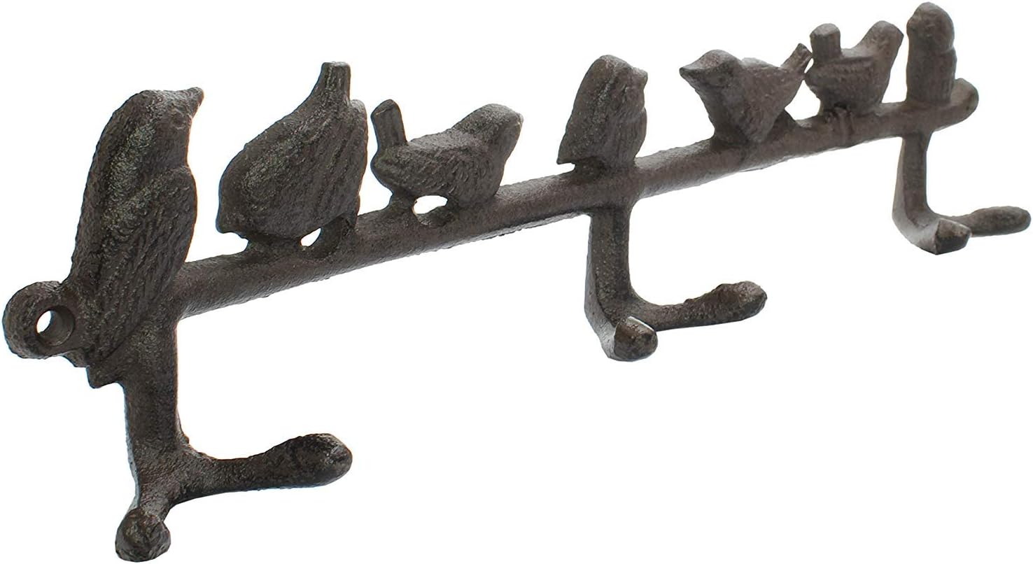 Cast Iron Key Holder Organizer Wall Mount Birds On A Branch