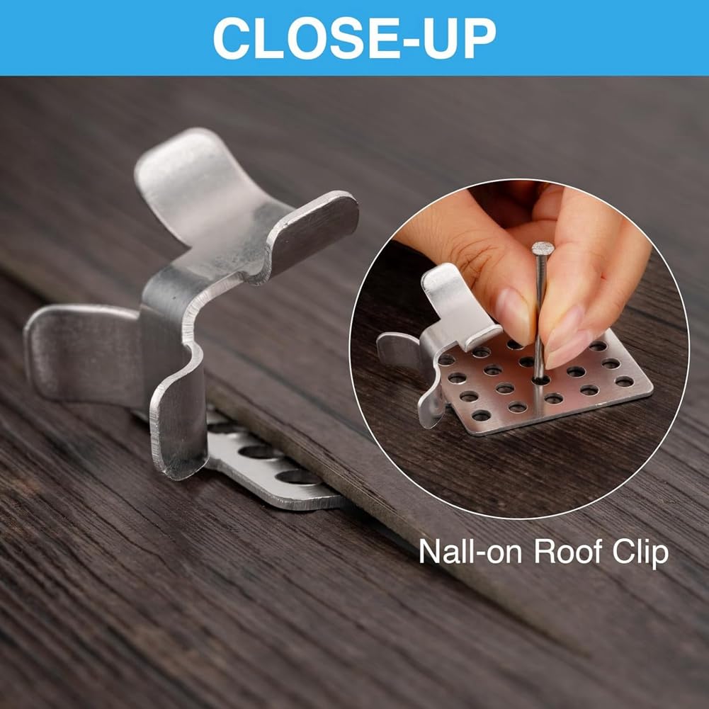 Clips para Cables de DescongelacióN de Techo, Paquete de 100 Clips de Techo de Aluminio, Clip de Metal, Clip de Techo para Cable TéRmico, Abrazaderas para Cables de DescongelacióN