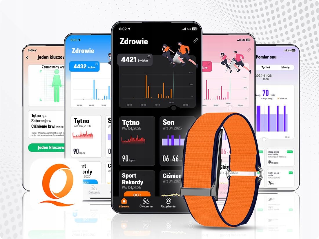 Inteligentna Opaska Smart Zdrowie Sport Powiadomienia - Aplikacja po Polsku