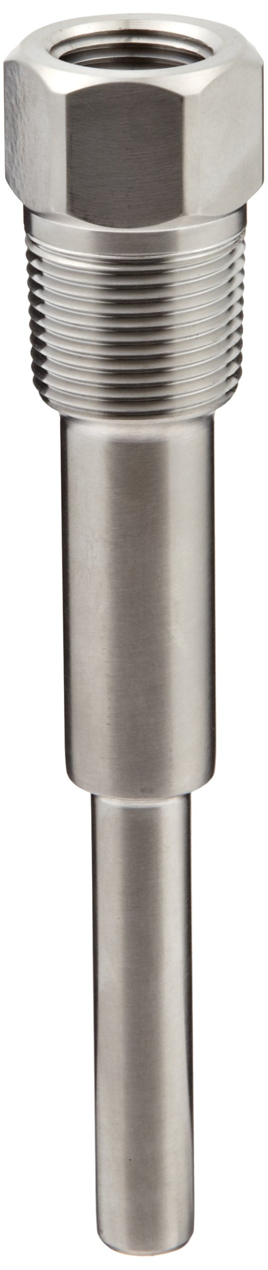 3/4 NPT Stepped Shank Thermowell, 6" Length, 1/2 NPSM