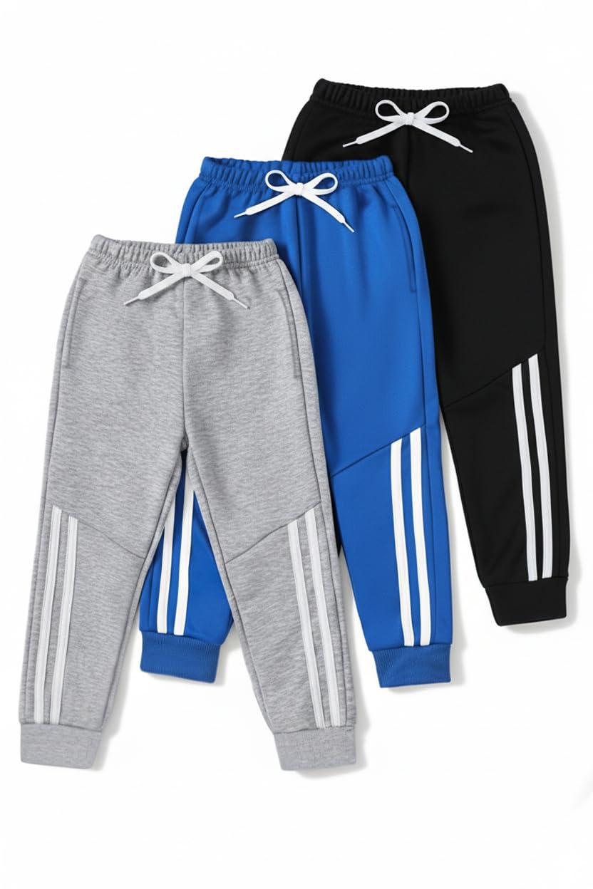 Trampoline Kids Trackpants with Side Stripes | Elastic Waist & Drawstring | 2 Pocket Joggers for Boys & Girls-picture-20