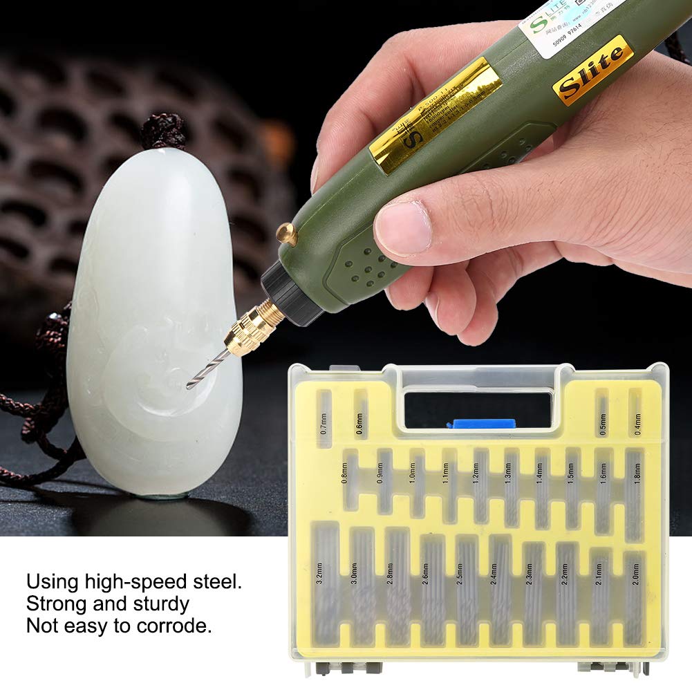 Drilling Tool, 150PCs Mini Hand Drill Bits Set, 0.4-3.2mm Spiral Drill Bit, Handheld Hole Openers Bits, High Speed Steel Pin Vises for, Pin Vises