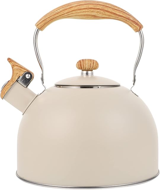 Lurrose 2. 5L Whistling Tea Kettle Stainless Steel Tea Pot Hot Water Boiling Jug Flat Bottom Sounding Water Warmer Container for Home Gas Stovetop