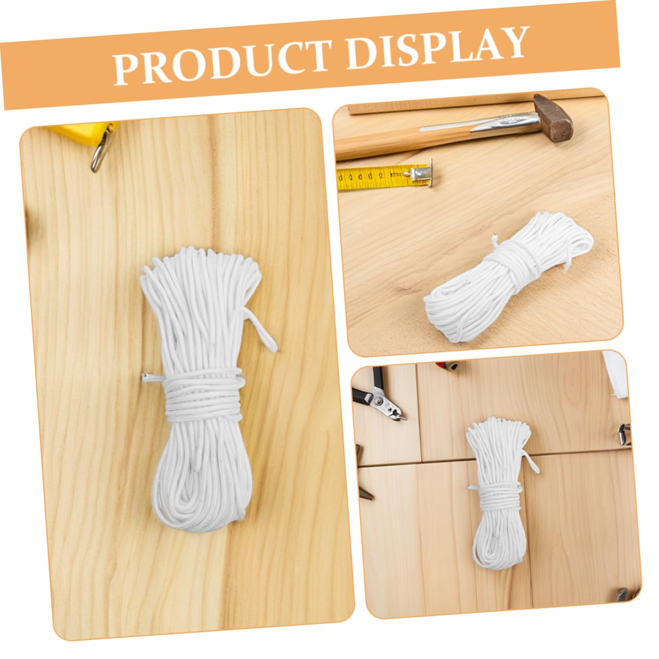 Cuerda de Nailon Trenzada para Tendedero, 2 Rollos, 6mm X 30 M | Blanco, Diseño Minimalista, Portátil y Fácil de Llevar, para Proyectos DIY y Manualidades