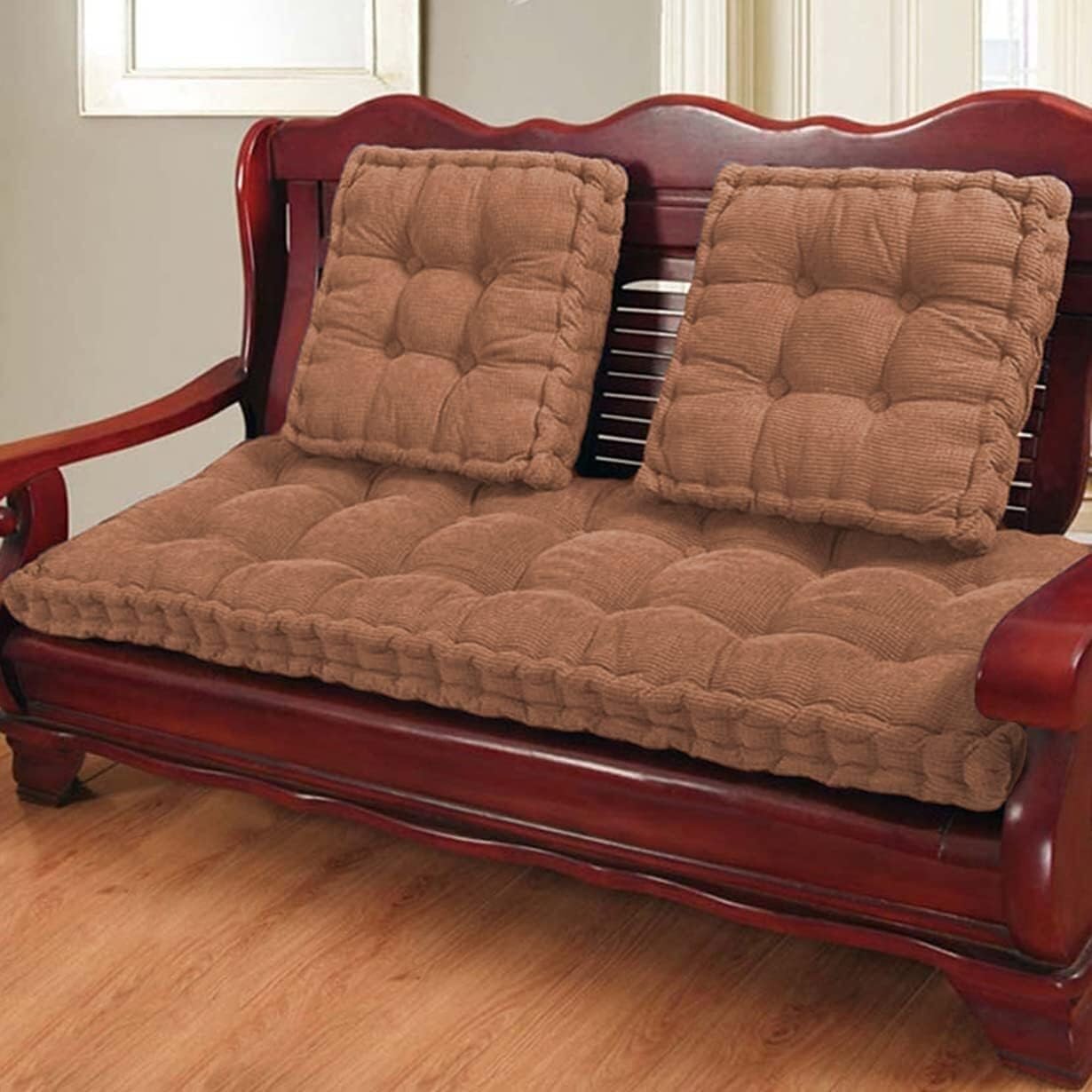 uyeoco Coussin de Banc Exterieur/intérieur 100x40/120x40/150x50/180x55cm Banc Assise Coussin 8cm Jardin Coussin D'assise Epais Coussin de Sol Canapé pour Maison Patio Balançoire(Violet,175x55cm)