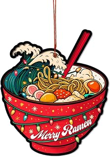 Ramen Ornament, Shatterproof Wood and Acrylic Ramen Ornaments for Christmas Tree, Christmas Decorations, Gift for Foodies and Japanese Food Lovers