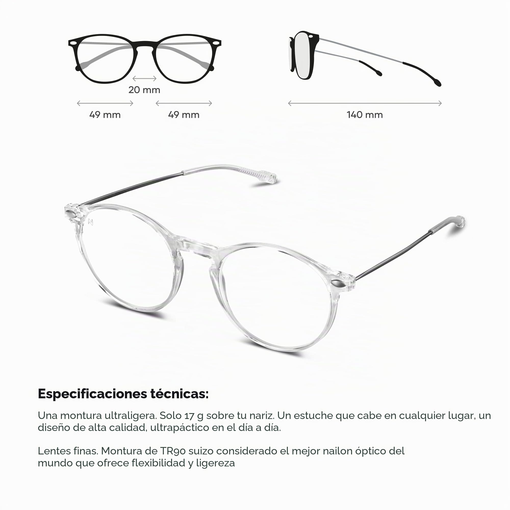 Nooz Cruz Gafas de lectura Unisex adulto (Pack de 1)