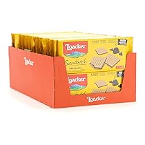 Loacker, Sandwich Chocolate, Biscotti Wafer con 2 Sottolissime Cialde Croccanti Farcite con Cuore di Crema al Cacao e Cioccolato, Ideale come Snack o Dessert, Formato Convenienza, 28 Confezioni da 75g