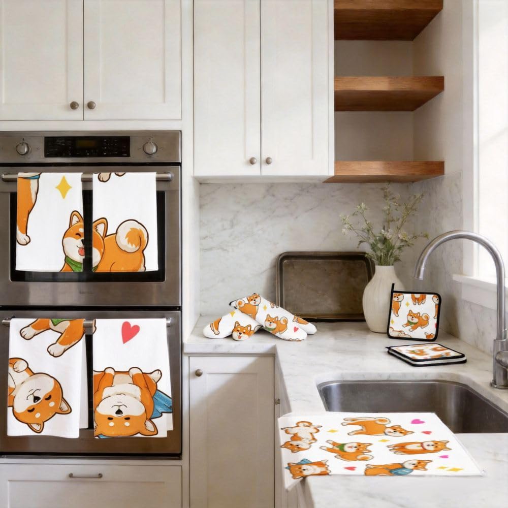 9PCS Carino Shiba Inu2 Cucina Decor e Accessori Set