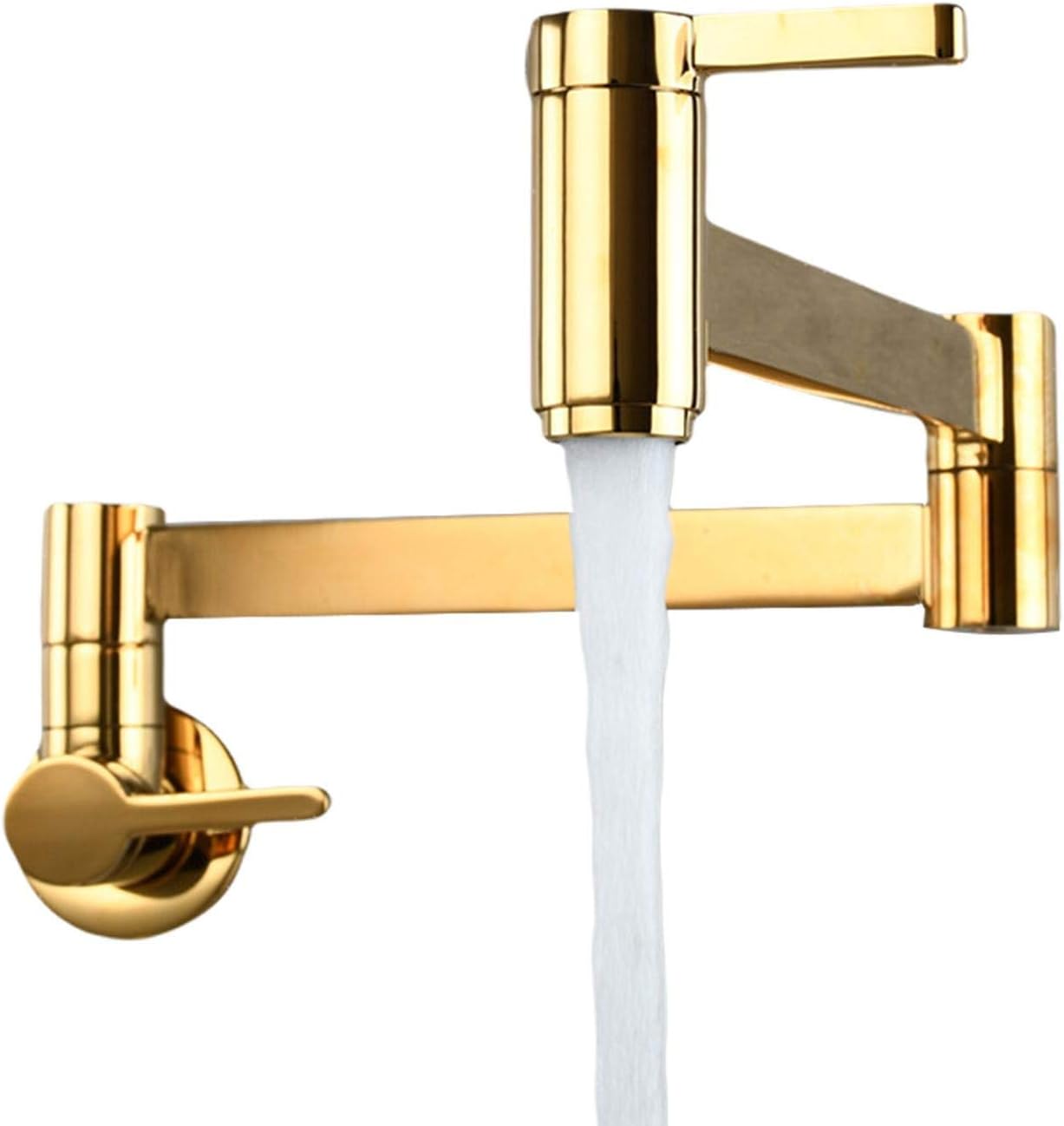 Kitchen Folding Faucet,Pot Filler Faucet Wall Mount Brass Faucets with Double Joint Swing Arms Faucet Kitchen Faucet Splash Proof