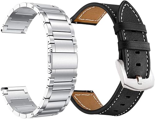 YEEJOK Correa de repuesto para Galaxy Watch 3 de 1.772in para hombres y mujeres, correa de reloj de metal y cuero de 0.866in compatible con Samsung disponible en Yaxa Venezuela