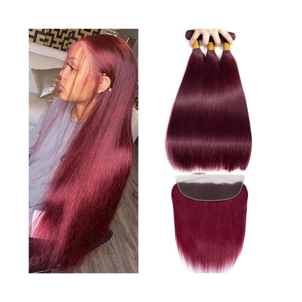 Extensiones de cabello humano borgoña 99j para lucir un lacio perfecto y natural a diario