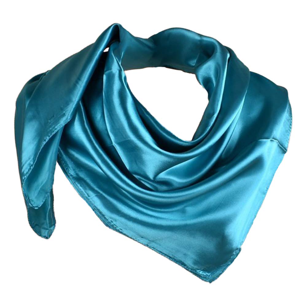 YOFASEN Muslim Scarf Hijab - Solid color Satin Muslim Islamic Full Cover Soft Hijab Long Scarf Wrap Scarves, Blue