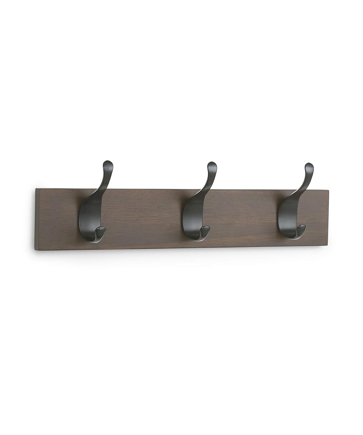 AmazonBasics Wall Mounted Modern Coat Rack, 3 Hooks, 2Pack (Walnut, Wood & Metal) Amazon.in