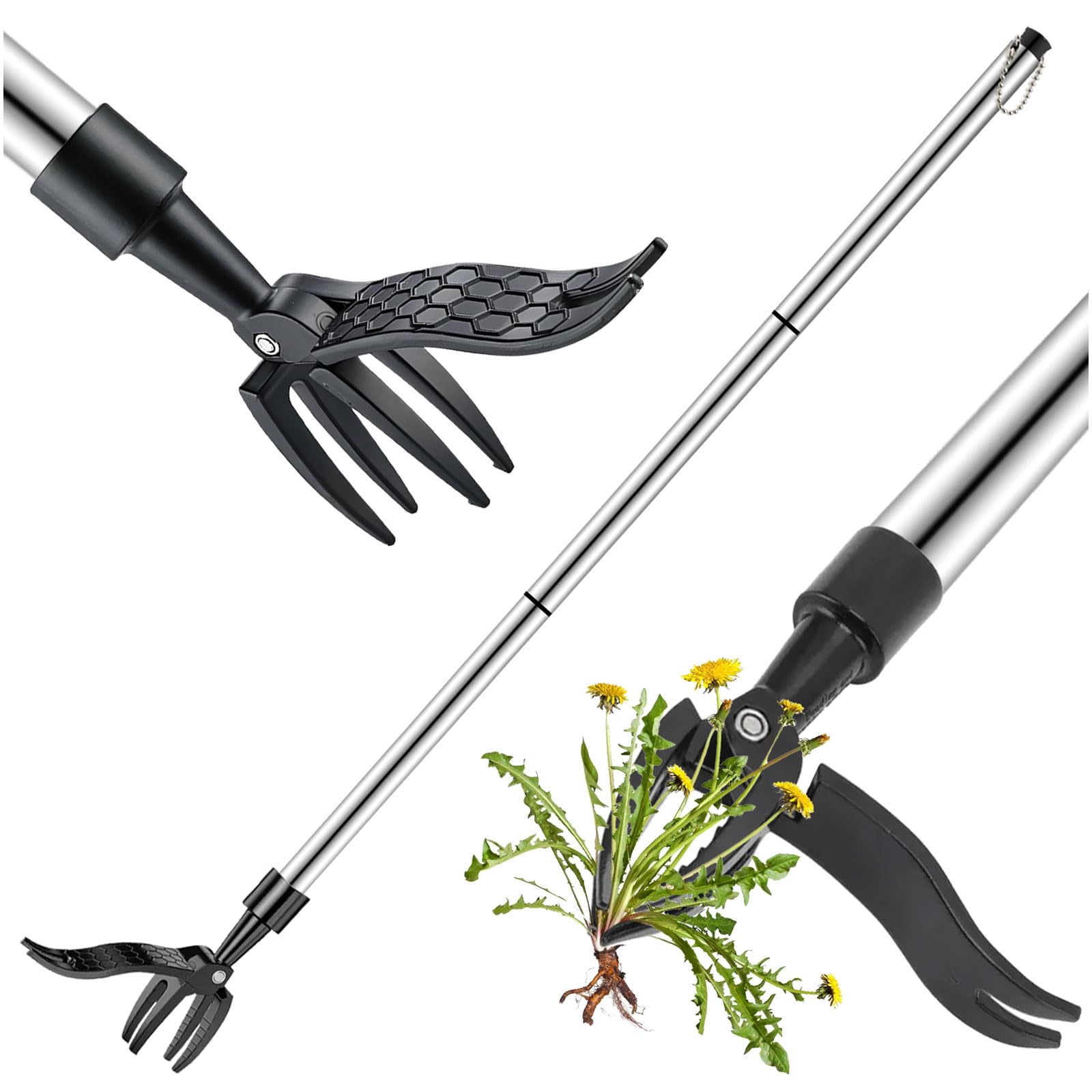 Estirpatore Erbacce da Giardino Estirpatore in Piedi Diserbante Rimovibile per la Rimozione delle Erbacce Strumento di Diserbo in Acciaio Inossidabile per Giardino Diserbo da Cortile Prato Utensili