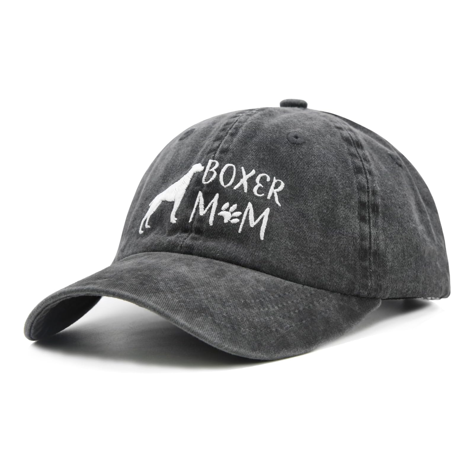 Gorras de béisbol vintage de algodón lavado liso vintage para mamá, Negro -