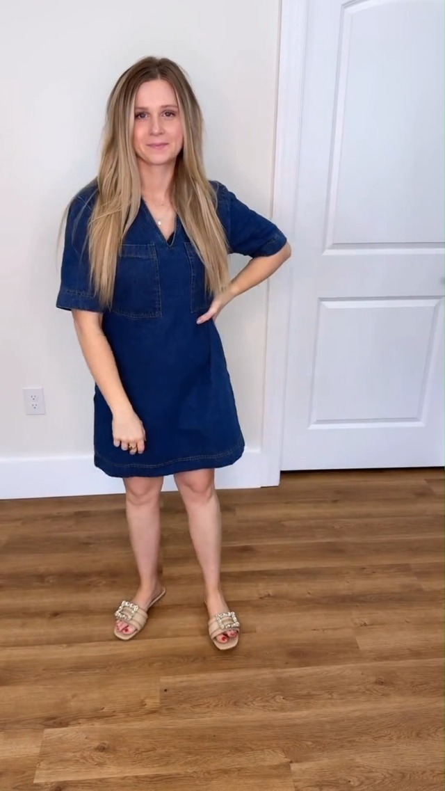 white christmas dresses Roadknight Blue Denim Dress for Women Sleeveless Babydoll Button Down –  Lookbook Store main image 0