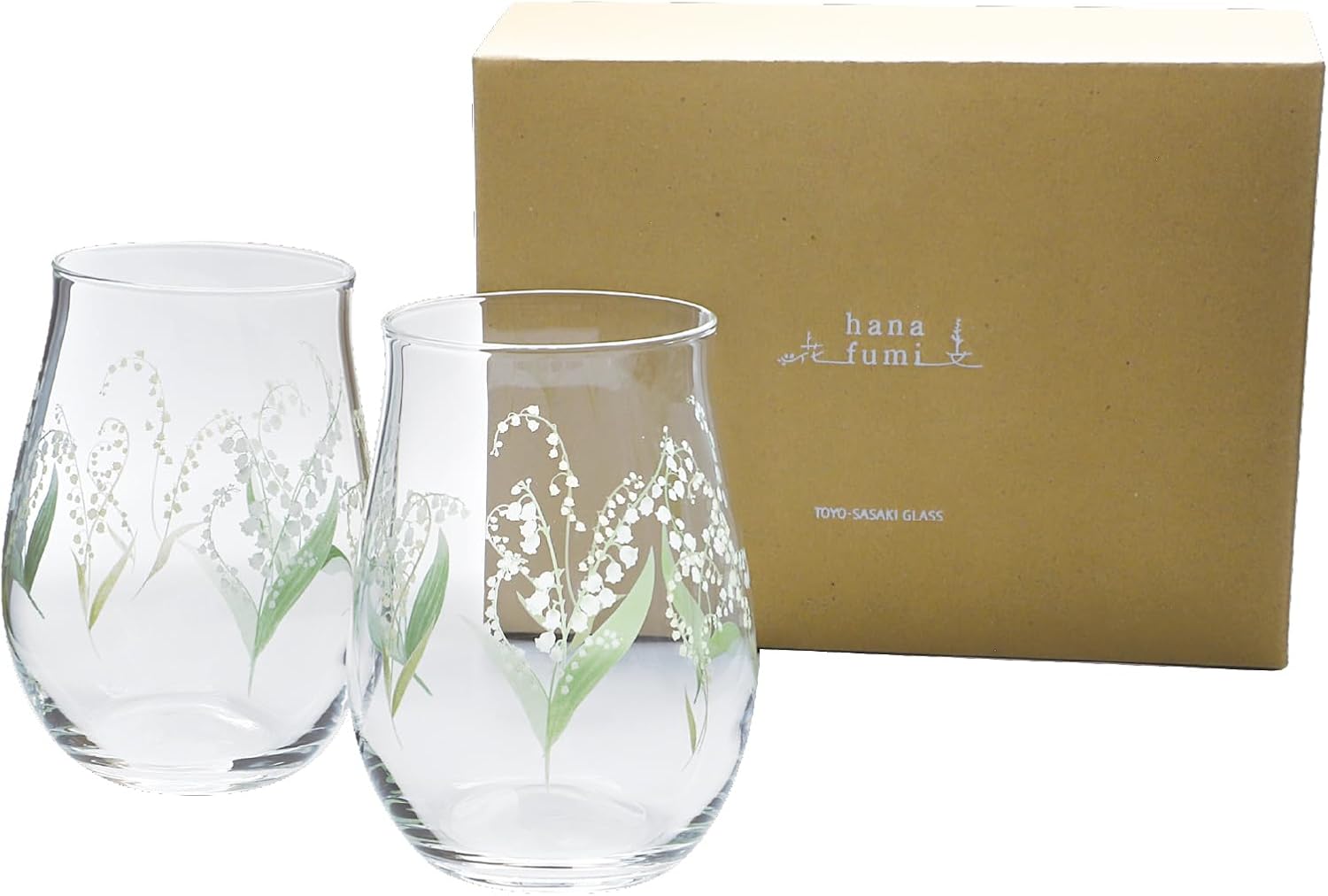 東洋佐々木ガラス Hanabun G099-T311 Pair Tumbler (Suzuran Pattern)