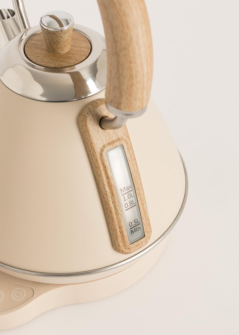CREATE KETTLE RETRO PRO/Bouilloire électrique de 1 L avec contrôle de la température du sable / Système auto - Arrêt, ébullition rapide, base antidérapante, panneau transparent, 1200 W