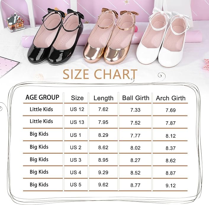 Mary Jane - Scarpe da principessa Ballerina per bambine, uniformi