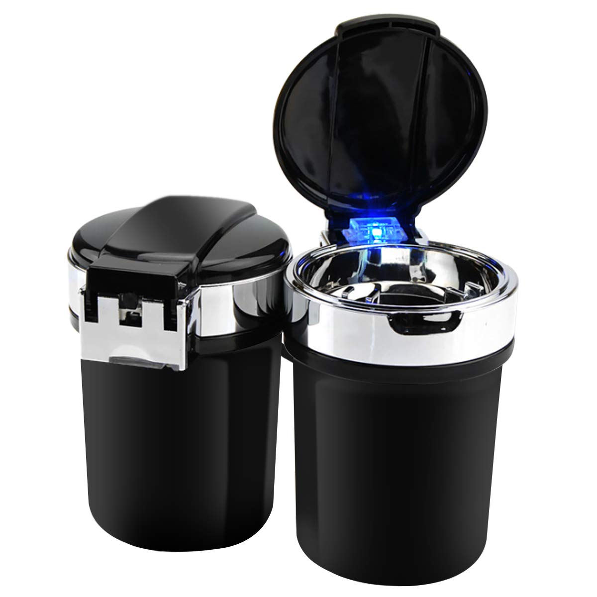 Cendrier De Voiture LED Avec Couvercle – Amovible, Coupe-vent, Pour Porte-gobelet, Alliage Aluminium