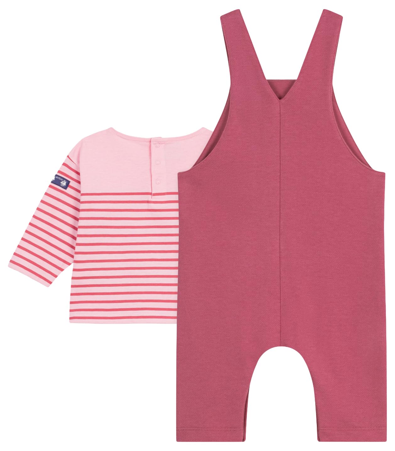 Petit Bateau Ensemble Cadeau Bébé en Coton : Tee-Shirt et Salopette, 6 Mois, Variante 1