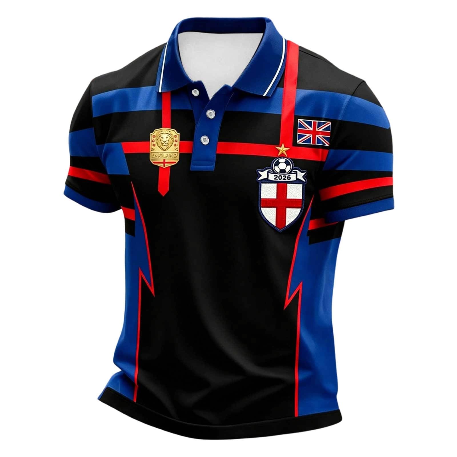 England St George's Cross Polo Shirt Classic Polo Shirt with Red England Flag Design Perfect for Football Fans Comfortable Fit for Everyday Wear and Matches
