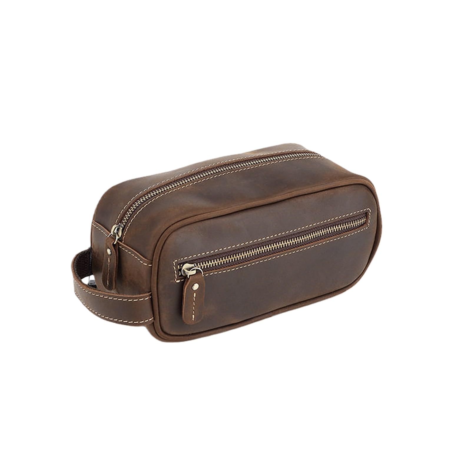 Leder-Kulturbeutel – Reise-Dopp-Set, Rasiertasche, Pflege- und Hygiene-Organizer, Leder-Kulturbeutel for Männer(B)
