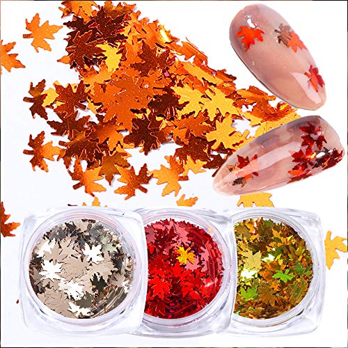 image for Frankie Maple Leaves Glitter Fall Nail Art Sequins Glitter Kits Fall N
