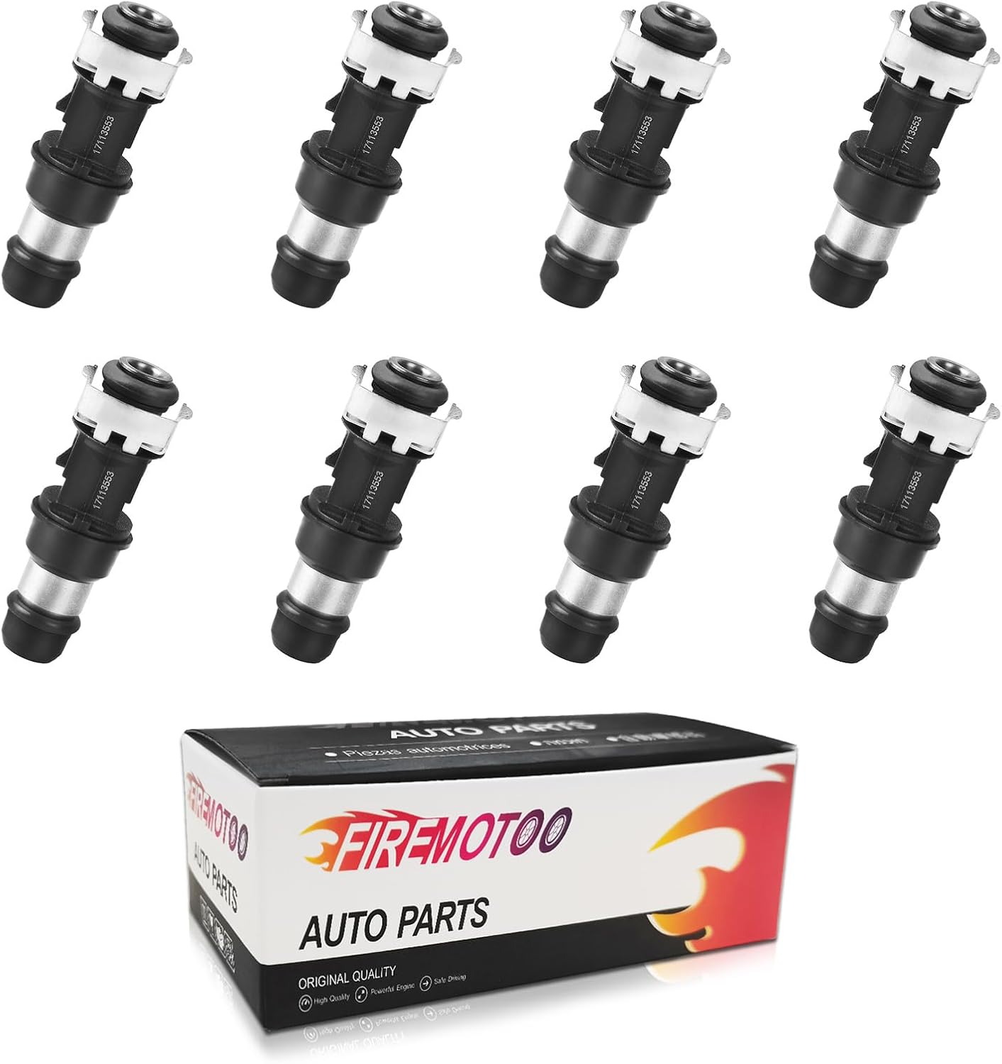 Fuel Injectors set of 8 Compatible with Chevy Silverado 1500 2500 3500 Tahoe GMC Sierra 1500 2500 3500 Tahoe 4.8L 5.3L 6.0L 2001-2006 Replace 17113553 FJ315 17113698 25317628 FJ10062 2 Holes