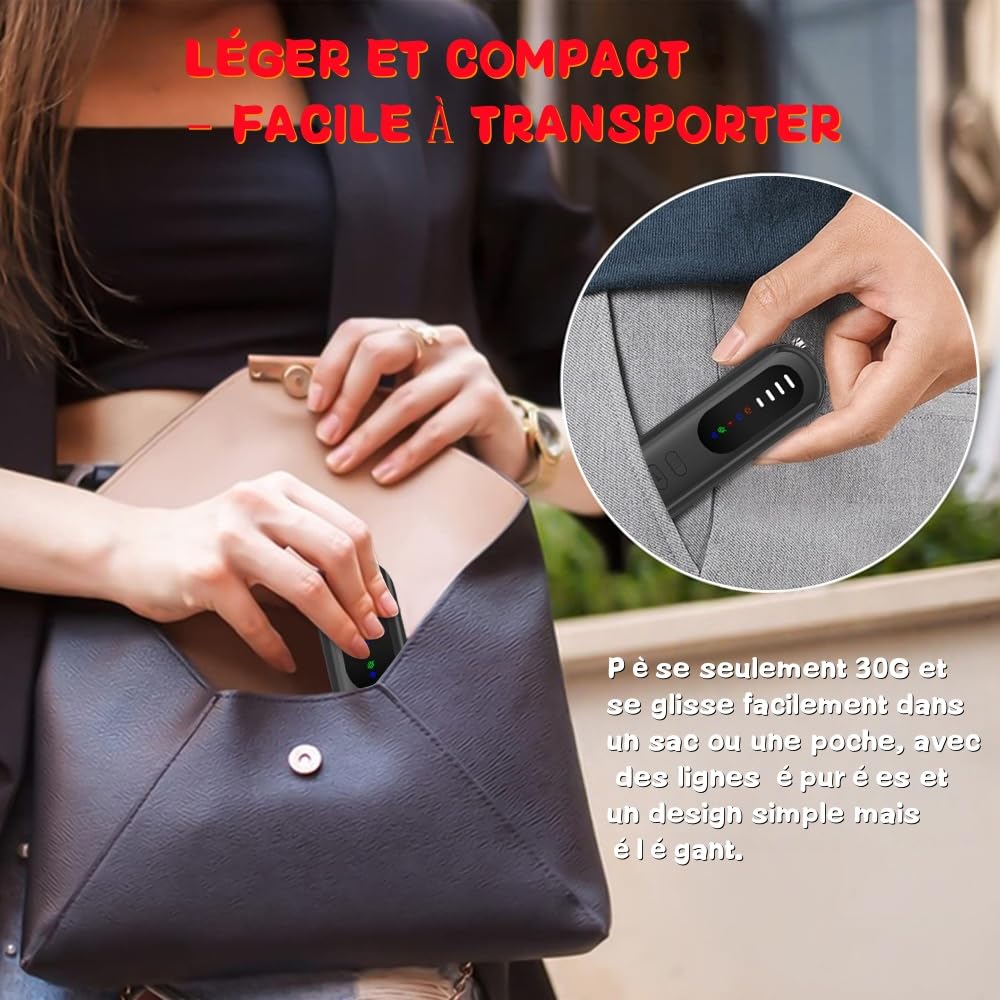 Détecteur de Caméra Cachée - Alarme de Sécurité, Micro Espion Détecteur, Détecteur RF sans Fil, GPS Tracker, Anti-Espion pour Hôtel, Salle de Bain, Bureau, Voiture, Voyage, Anti-instantané
