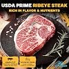 OCEANZEN USDA Prime Ribeye Steak – Hand-Cut & Aged – Pack of 4 10oz Each – Buttery Texture & Intense Marbling – Premium Beef for Grilling & Fine Dining 40 oz (2.5 lbs) Box #3