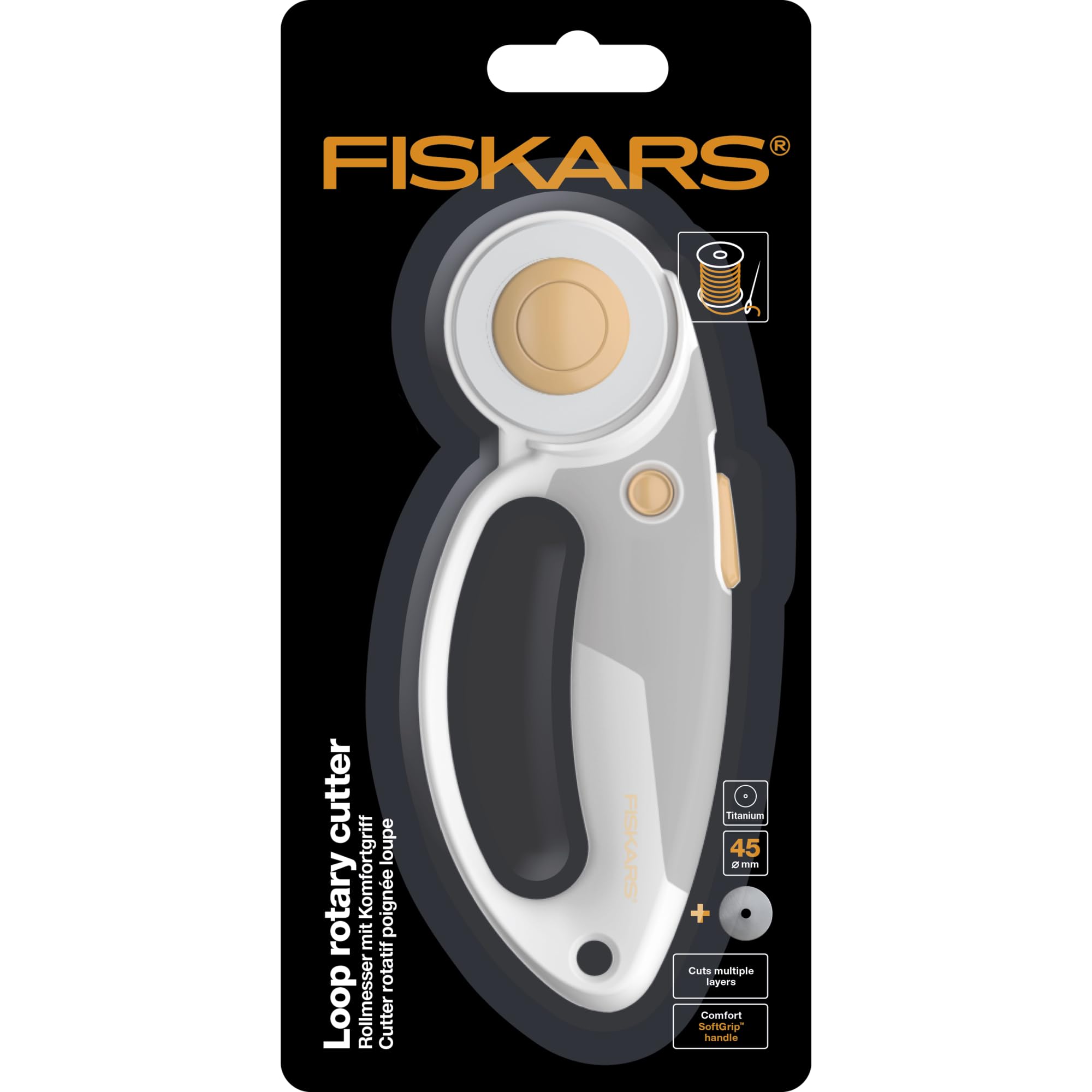 Lame rotative Fiskars en titane 45 mm pour une coupe nette sans effort