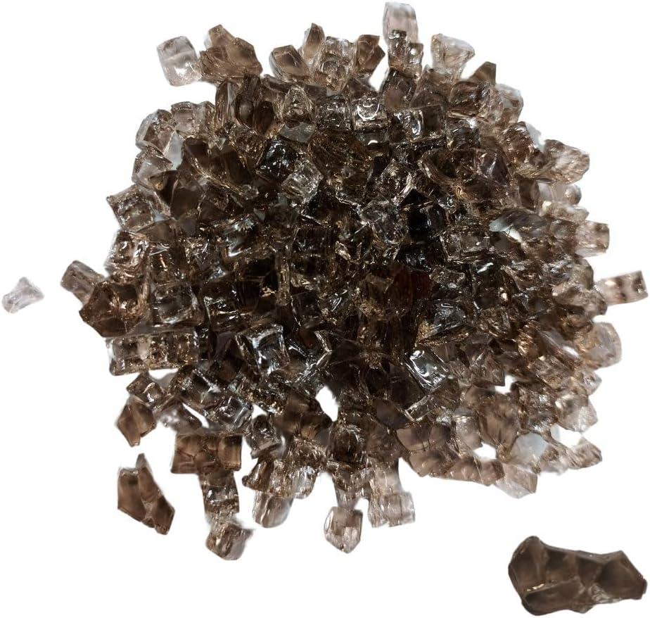 R H LIFESTYLE Crushed Glass/Fire Pits for Resin Art High Luster Fire Glass Used Specially for Resin Art/Geode Art Fire Pit Crafts (Brown 6mm, 200G)
